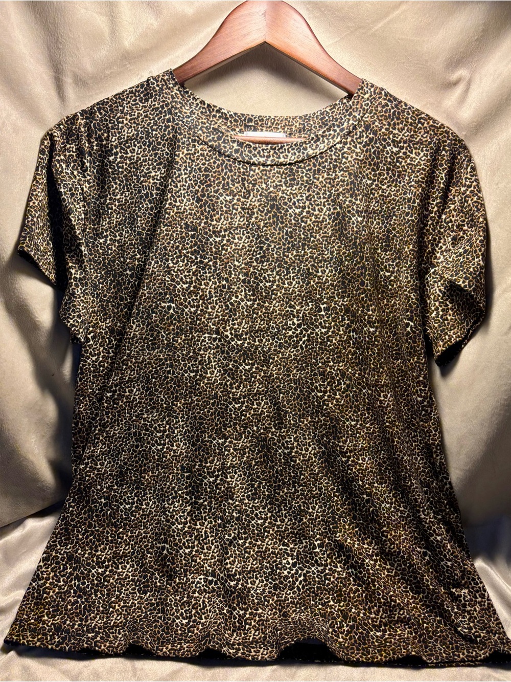 Socialite Leopard Print Top Size M Short Sleeve Animal Print Y2K Stretch